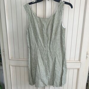 Reformation Green Plaid Mini Dress